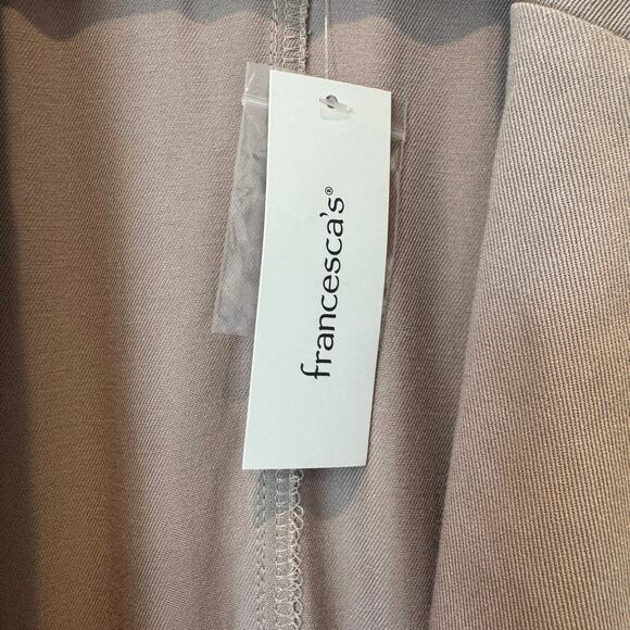 Francesca's Mi ami Taupe Open Midi Sleeveless Utility Vest Jacket NEW Med - Picture 12 of 12